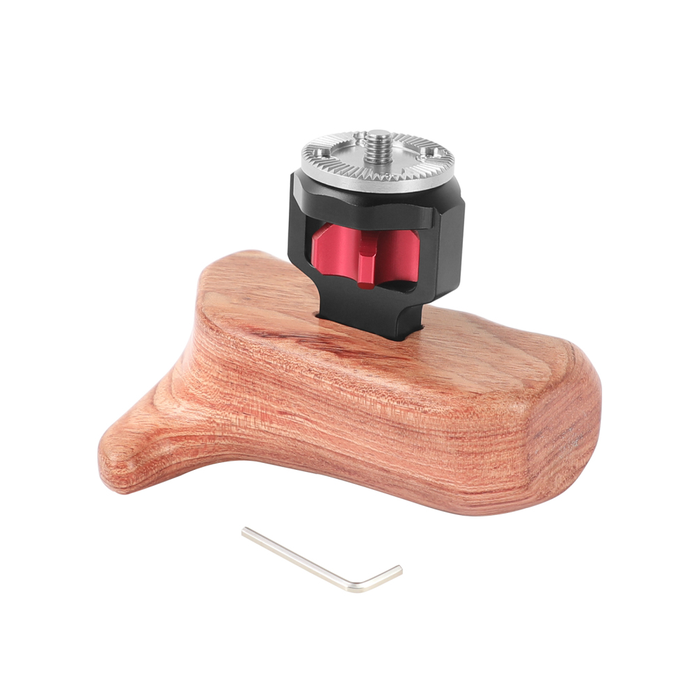 CAMVATE Wooden Handle Grip (left) with ARRI Rosette Mount