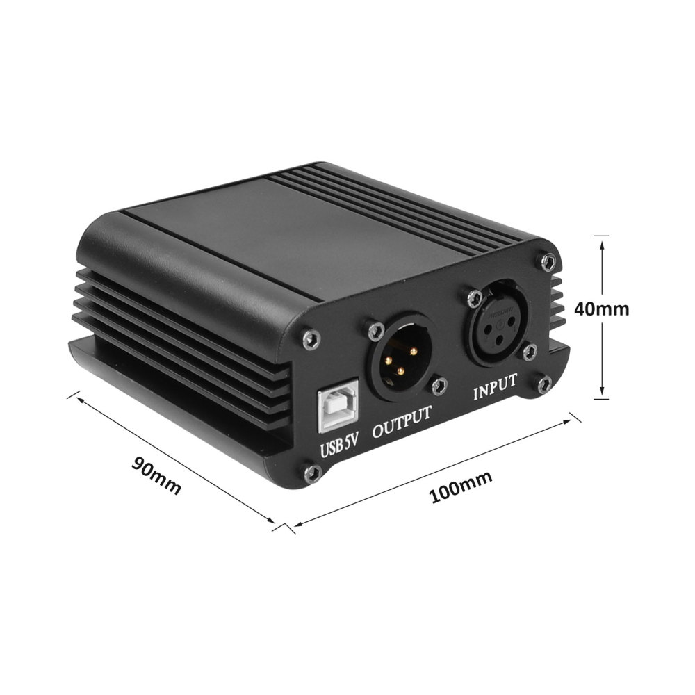 CAMVATE 48V Phantom Power Supply With USB Cable Adapter And 3 Pin Microphone Cable For Music / Audio Recording Equipment