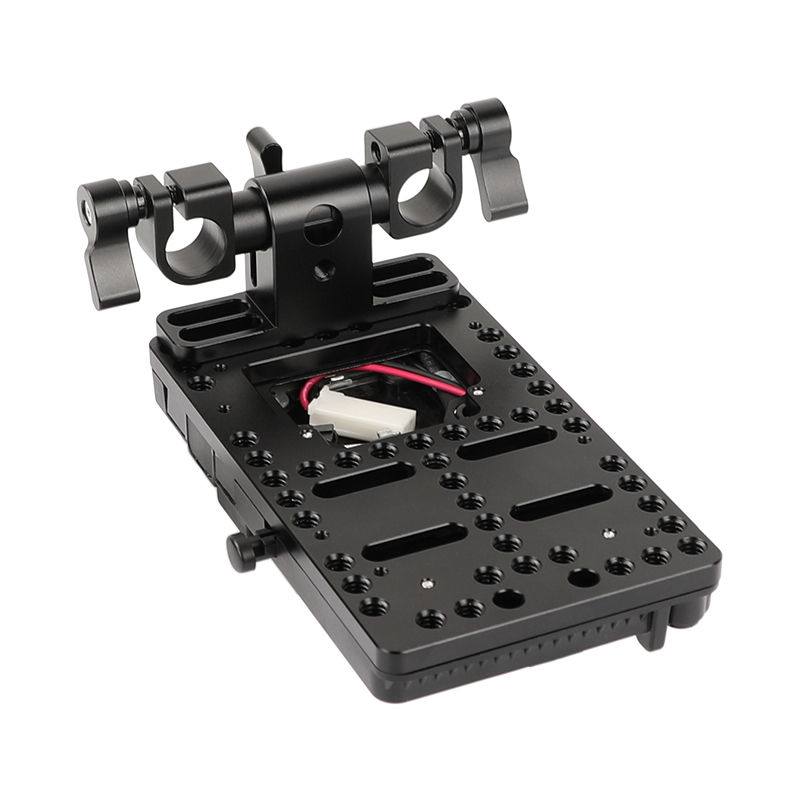 CAMVATE IDX P-V2 Quick Release V Mount Camera Plate With Rotatable 15mm Rail Blocks