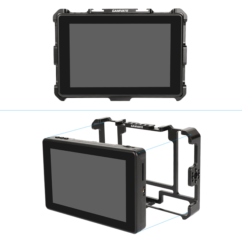 CAMVATE FeelWorld LUT7S 7" 3D LUT 4K Touch Screen DSLR Camera Field Monitor With Waveform VectorScope With Cable & Monitor Cage & Tilt Arm