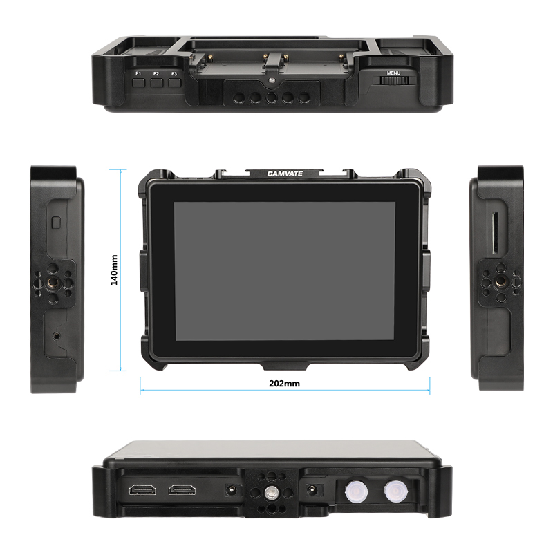 CAMVATE FeelWorld LUT7S 7" 3D LUT 4K Touch Screen DSLR Camera Field Monitor With Waveform VectorScope With Cable & Monitor Cage & Tilt Arm