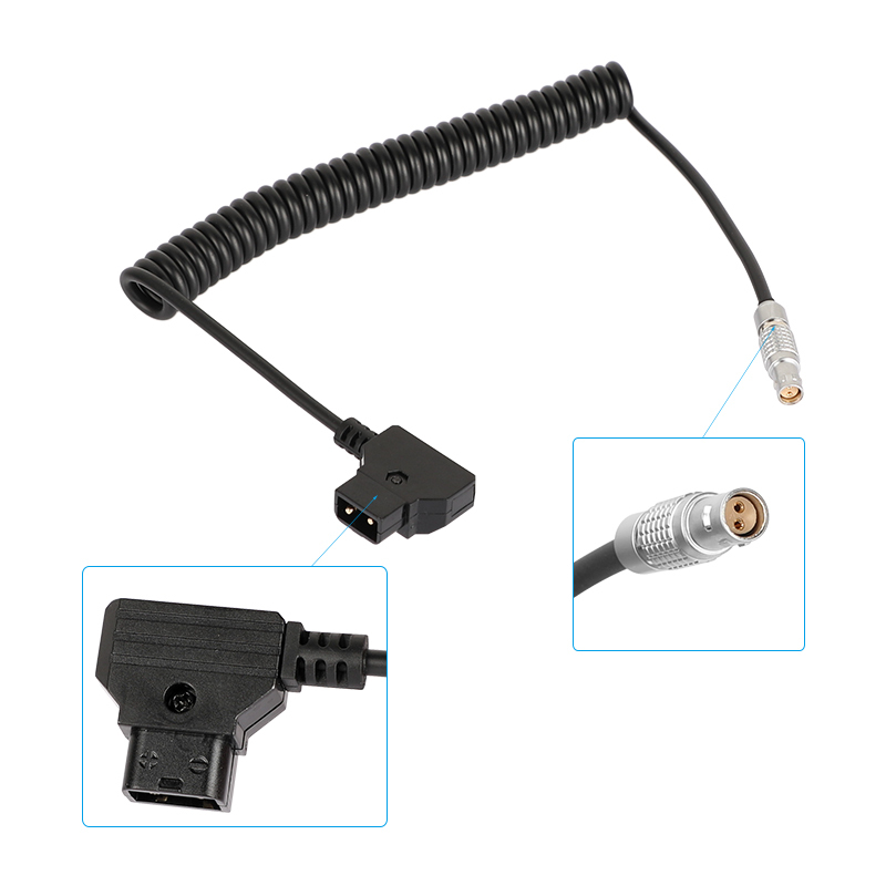 CAMVATE RED Komodo 6K Cinema Camera Coiled Power Adapter Cable Straight 2 Pin Female To D-tap