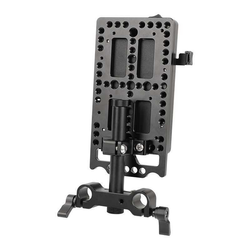 CAMVATE Quick Release V Lock Plate Power Splitter Adapter With Back Plate And 15mm Railblocks