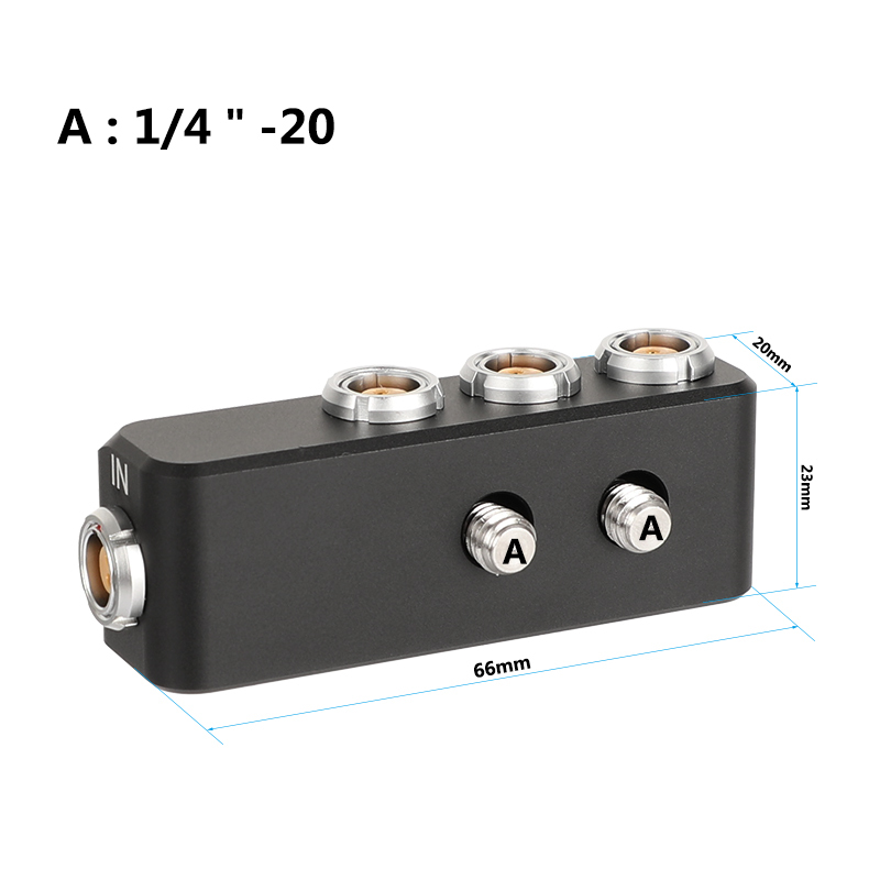 CAMVATE 0B 2-Pin Female 1 To 3 Power Splitter Adapter Box With 1/4"-20 Mounting Points
