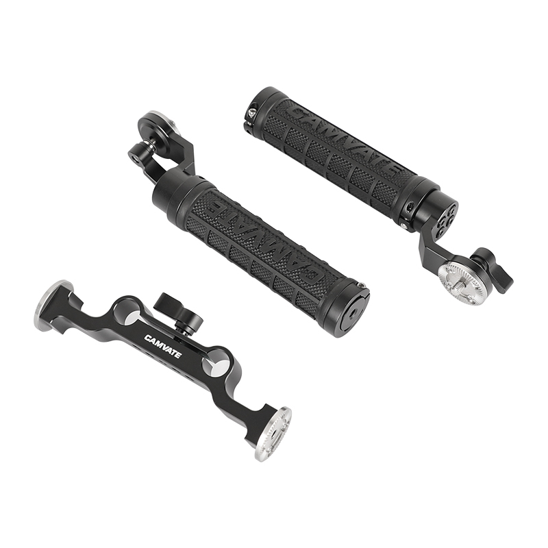 CAMVATE Rosette Handgrips & 15mm Rod Clamp Railblock with ARRI Rosette  for DSLR
