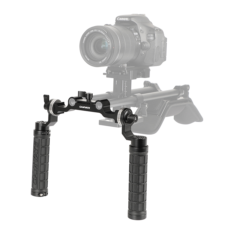 CAMVATE Rosette Handgrips & 15mm Rod Clamp Railblock with ARRI Rosette  for DSLR