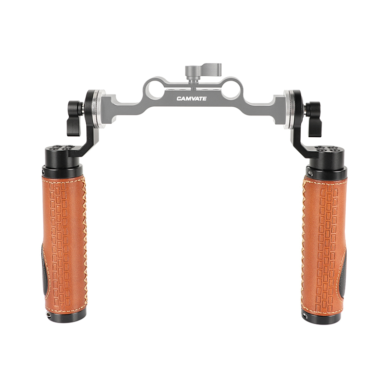 CAMVATE ARRI Style Rosette Handgrip (leather) for DSLR Handle Shoulder Rig (pack of 2)