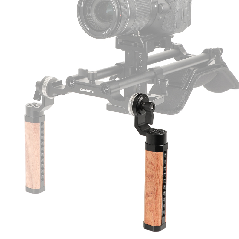 CAMVATE ARRI Rosette Wooden Handgrip For DSLR Shoulder Rig