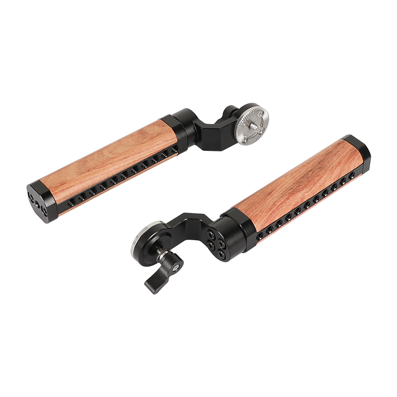 CAMVATE ARRI Rosette Wooden Handgrip For DSLR Shoulder Rig (A Pair)