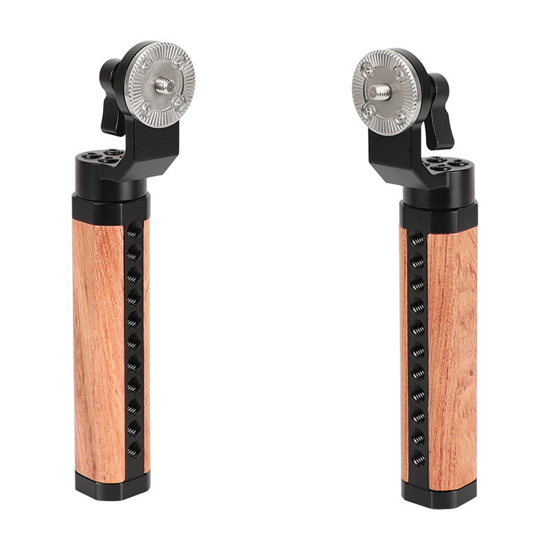 CAMVATE ARRI Rosette Wooden Handgrip For DSLR Shoulder Rig (A Pair)