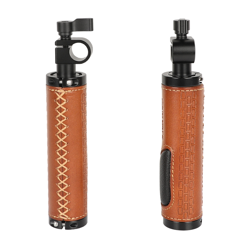 CAMVATE 15mm Rod Clamp Handle Grip (Leather) for DSLR Camera Rod System (pack of 2)