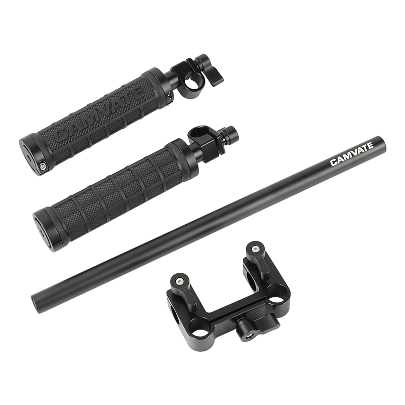 CAMVATE Handle Grips Front Handbar Clamp Mount fr 15mm Rod Support System Shoulder Rig