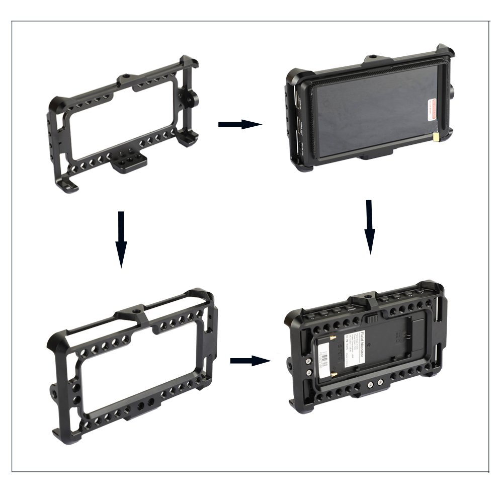 CAMVATE Monitor Cage Bracket Perfect Fit For FeelWorld F5 On-Camera Monitor