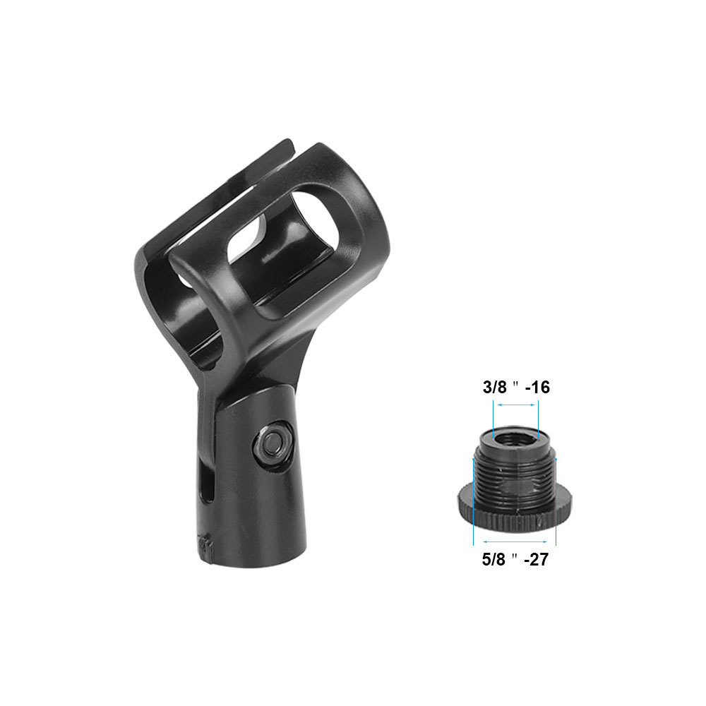 CAMVATE Microphone Clip Holder Universal Use For Mic Stand With 5/8" Male To 3/8" Female Plastic Mic Screw