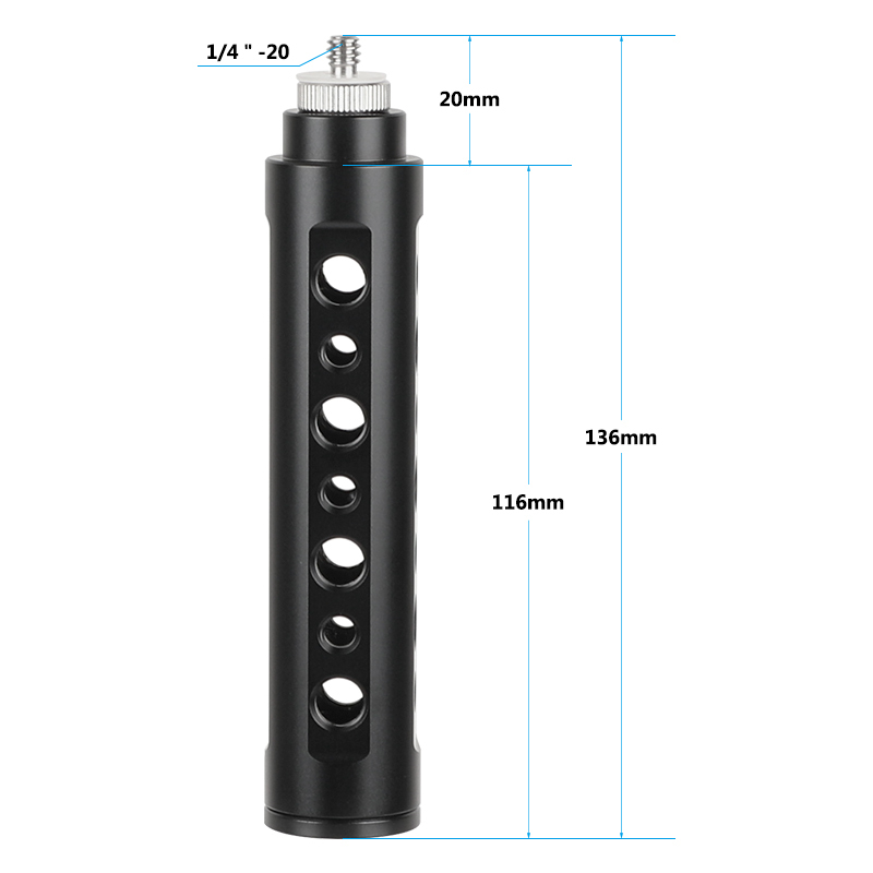 CAMVATE Aluminum Alloy Camera Handle Grip (Black) DSLR Stabilizer Light Mount 1/4" Male Threaded