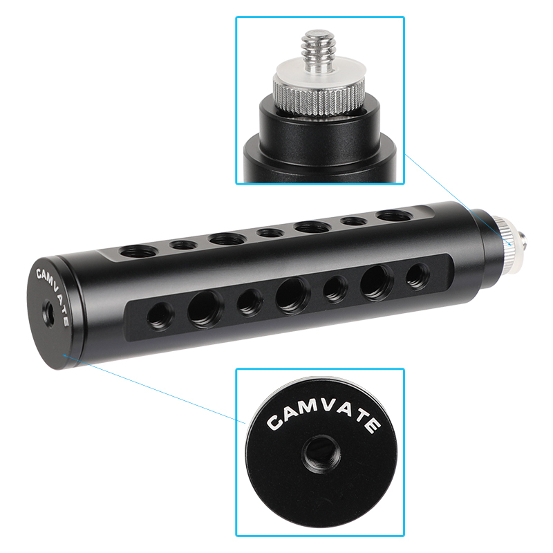 CAMVATE Aluminum Alloy Camera Handle Grip (Black) DSLR Stabilizer Light Mount 1/4" Male Threaded