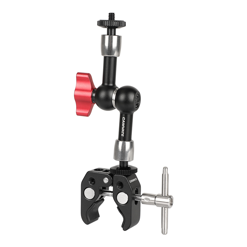 CAMVATE 7" inch 360°Articulating Magic Arm,1/4" Mount + Super Clamp Crab Pliers Clip