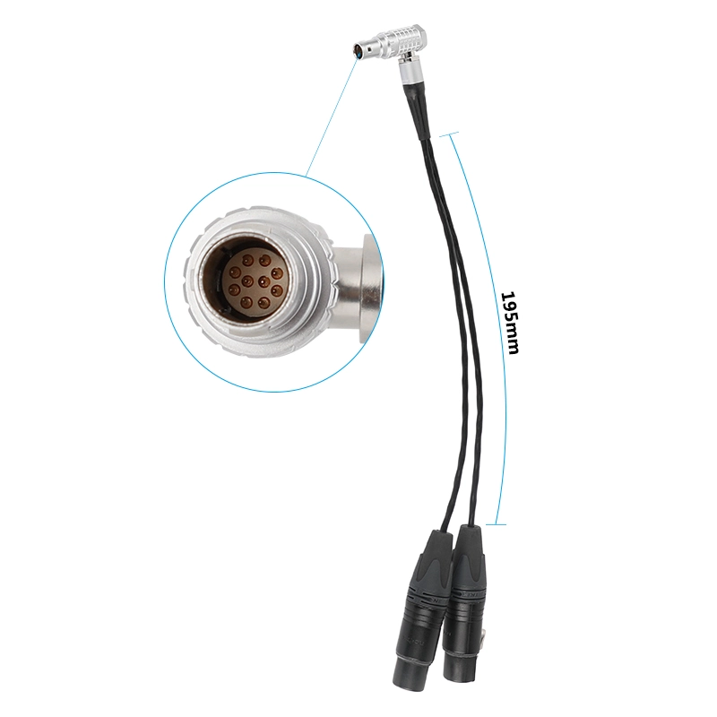 CAMVATE Audio Input Cable For Atomos Shogun Inferno Monitor Recorder Right Angle 10 Pin Male To 2 XLR 3 Pin Female