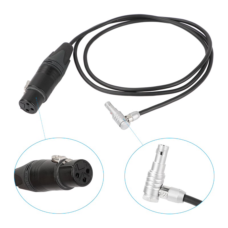 CAMVATE Audio Input Cable For ARRI Alexa Mini Right Angle 5 Pin Male To XLR 3 Pin Female