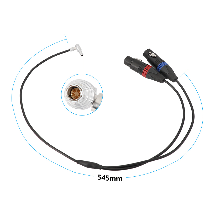 CAMVATE Audio Input Cable For ARRI Alexa Mini Right Angle 5 Pin Male To Dual XLR 3 Pin Female
