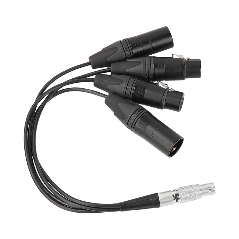 CAMVATE Audio Input Output Cable For Atomos Shogun / Inferno Monitor Recorder Straight 10 Pin Male To 4 XLR 3 Pin