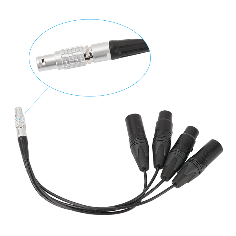 CAMVATE Audio Input Output Cable For Atomos Shogun / Inferno Monitor Recorder Straight 10 Pin Male To 4 XLR 3 Pin