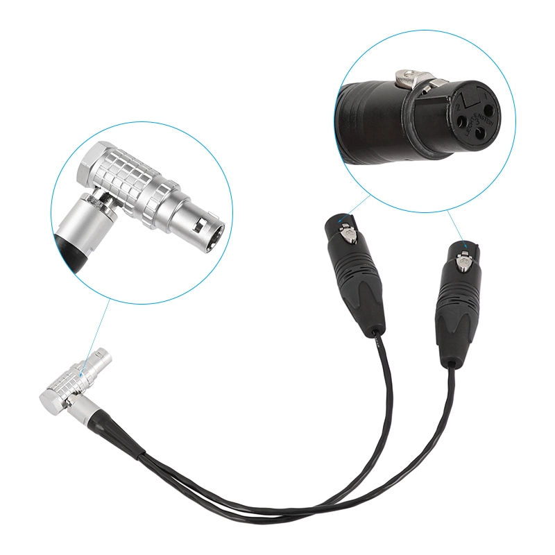 CAMVATE Audio Input Cable For Atomos Shogun Inferno Monitor Recorder Right Angle 10 Pin Male To 2 XLR 3 Pin Female