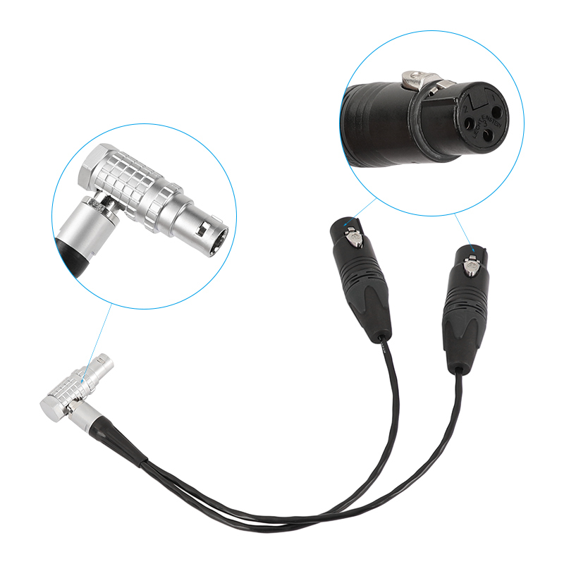 CAMVATE Audio Input Cable For Atomos Shogun Inferno Monitor Recorder Right Angle 10 Pin Male To 2 XLR 3 Pin Female