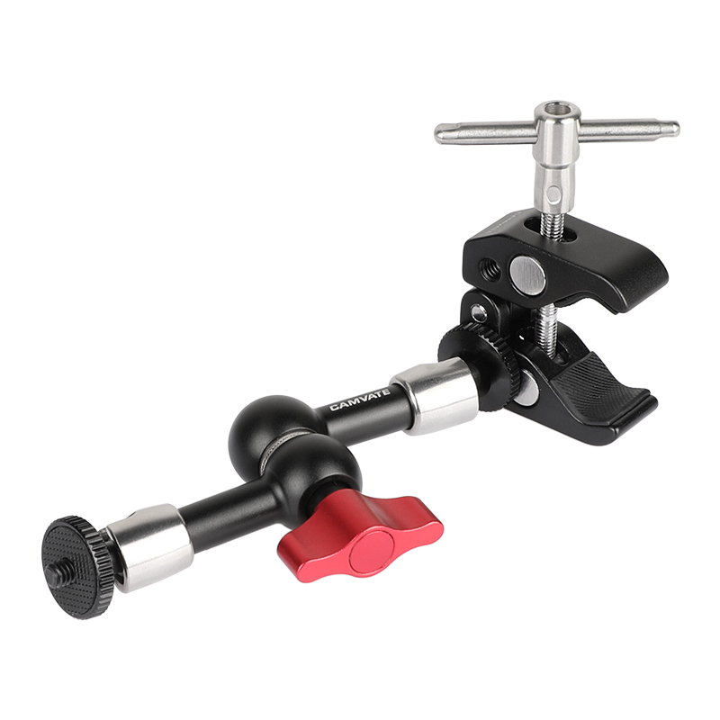 CAMVATE 7" inch 360°Articulating Magic Arm,1/4" Mount + Super Clamp Crab Pliers Clip