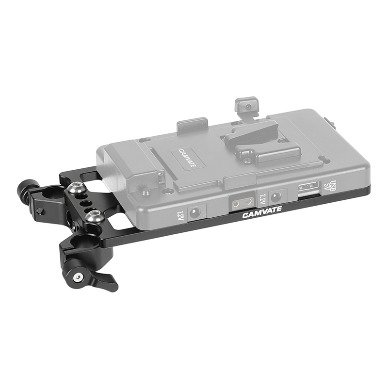 CAMVATE Multi-purpose Cheese Plate Backboard Plate With 15mm Dual-port Railblock For V Lock Mount Power Splitter