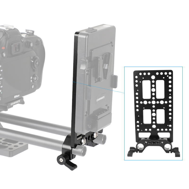 CAMVATE Multi-purpose Cheese Plate Backboard Plate With 15mm Dual-port Railblock For V Lock Mount Power Splitter
