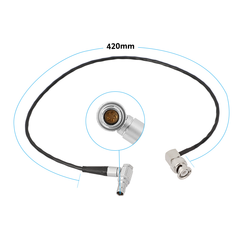 CAMVATE BNC To 0B 5 Pin Male Right Angle Timecode Cable For ARRI Mini Camera