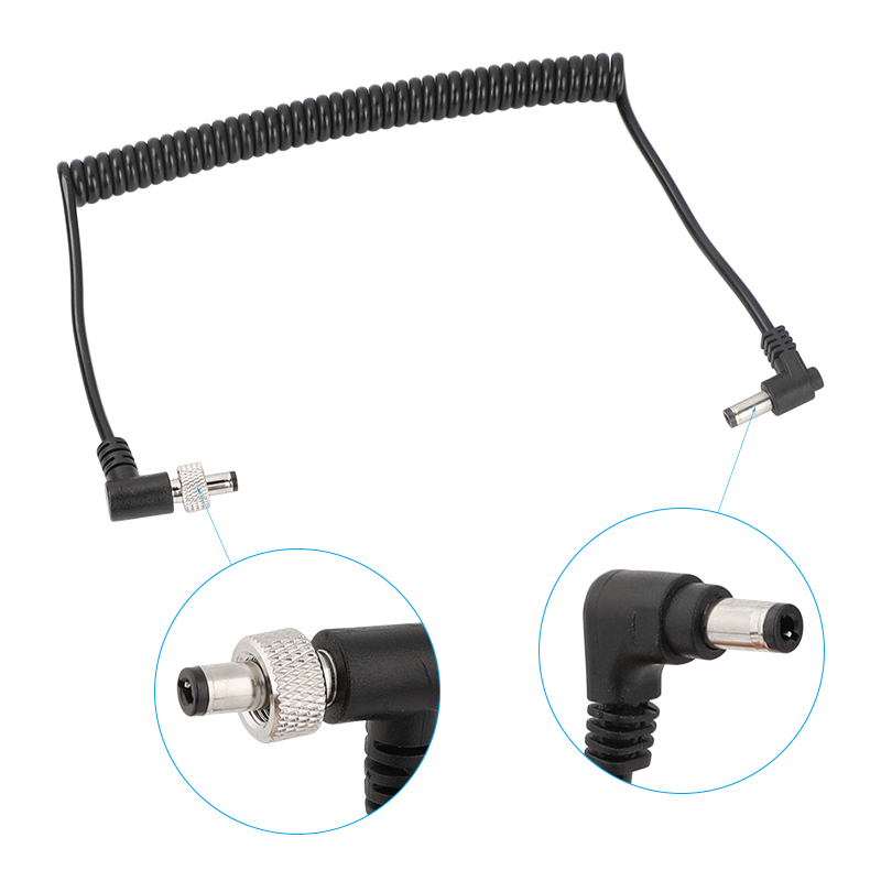 CAMVATE Power Supply Cable DC 2.5 To DC 2.5 Right Angle With Lock For Atomos / SmallHD 702 Touch Monitor And Wireless Image Transmission