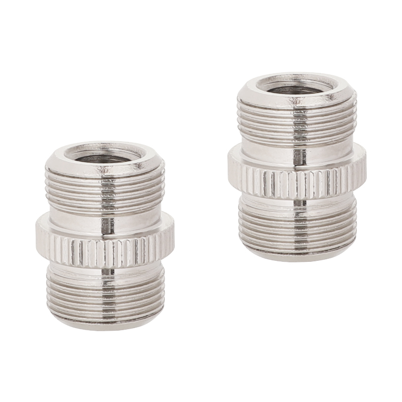 CAMVATE 5/8"-27 Male To 1/4"-20 Female And 3/8"-16 Female Microphone Screw Adapter Double-end Nickle Brass Made (2 Pieces)