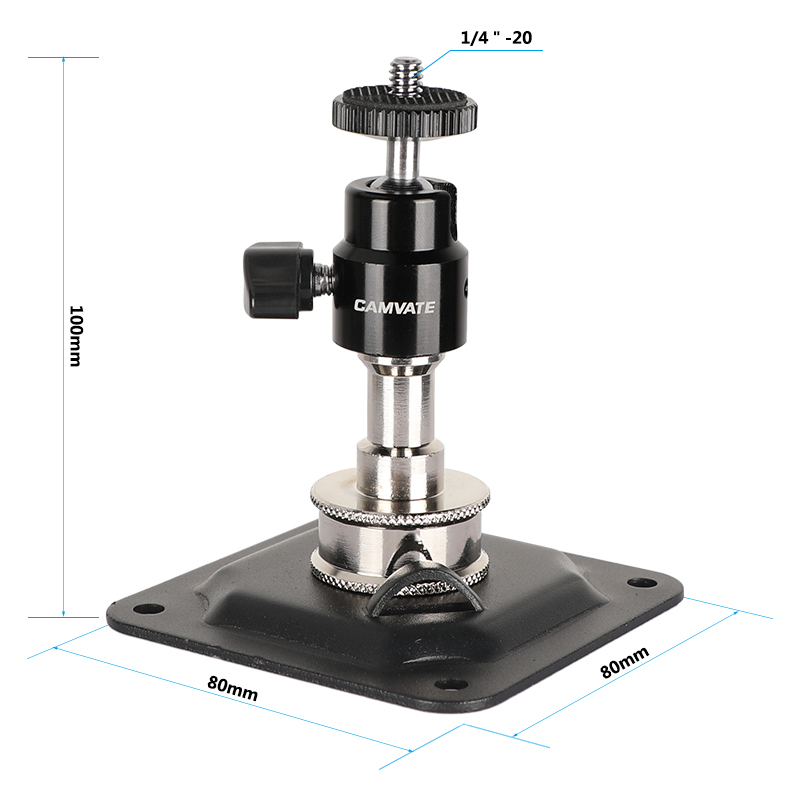 CAMVATE Photography Camera Lighting Wall / Ceiling Mount Square Shape With Ball Head 1/4"-20 Screw Mount For Studio Video Shooting