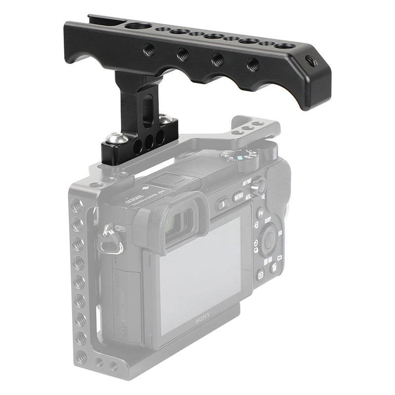 CAMVATE Universal Aluminum Top / Side Cheese Handle With Shoe Mount For DSLR Camera Cage Rig
