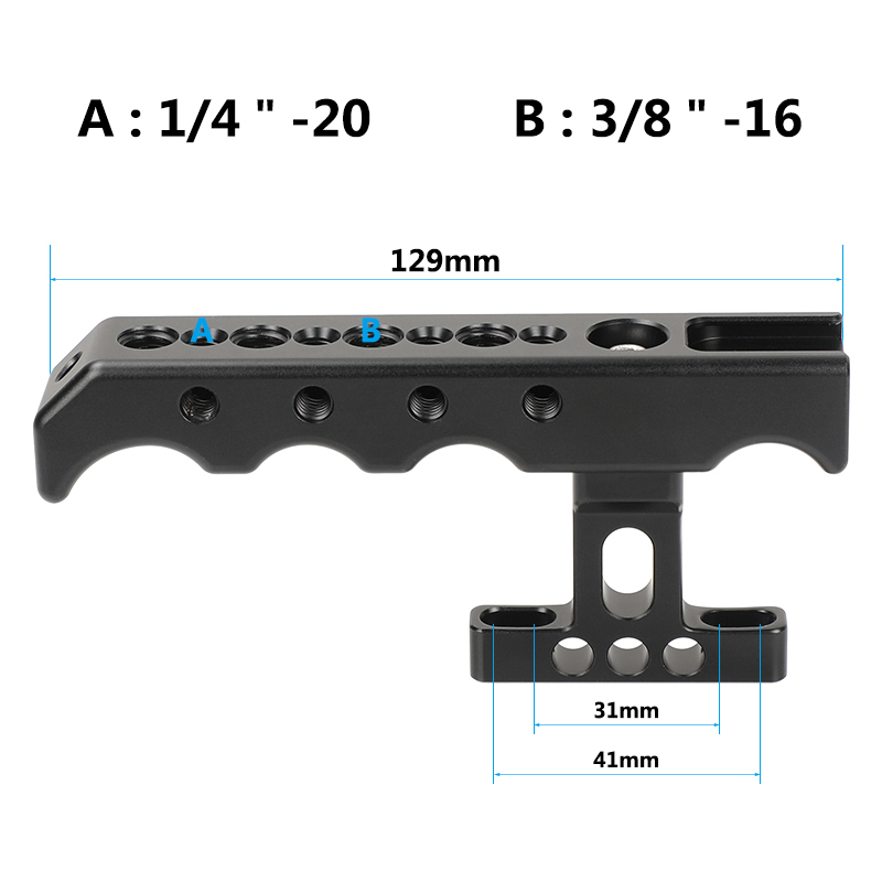 CAMVATE Universal Aluminum Top / Side Cheese Handle With Shoe Mount For DSLR Camera Cage Rig