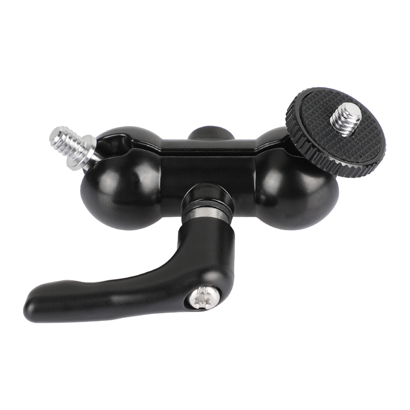 CAMVATE Upgraded Ball Head Mount Double-end 1/4"-20 Thread With Super Robust Central Lock Knob For DSLR Camera Flashlight / Monitor