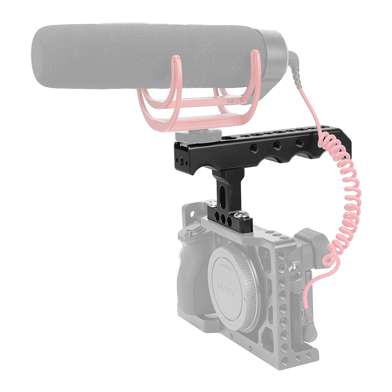 CAMVATE Universal Aluminum Top / Side Cheese Handle With Shoe Mount For DSLR Camera Cage Rig