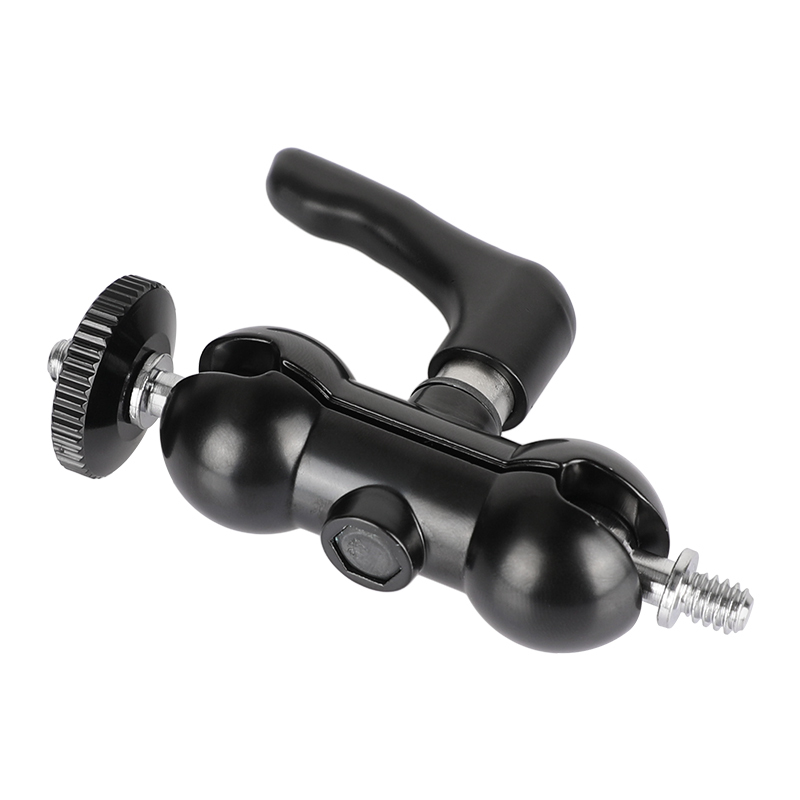 CAMVATE Upgraded Ball Head Mount Double-end 1/4"-20 Thread With Super Robust Central Lock Knob For DSLR Camera Flashlight / Monitor