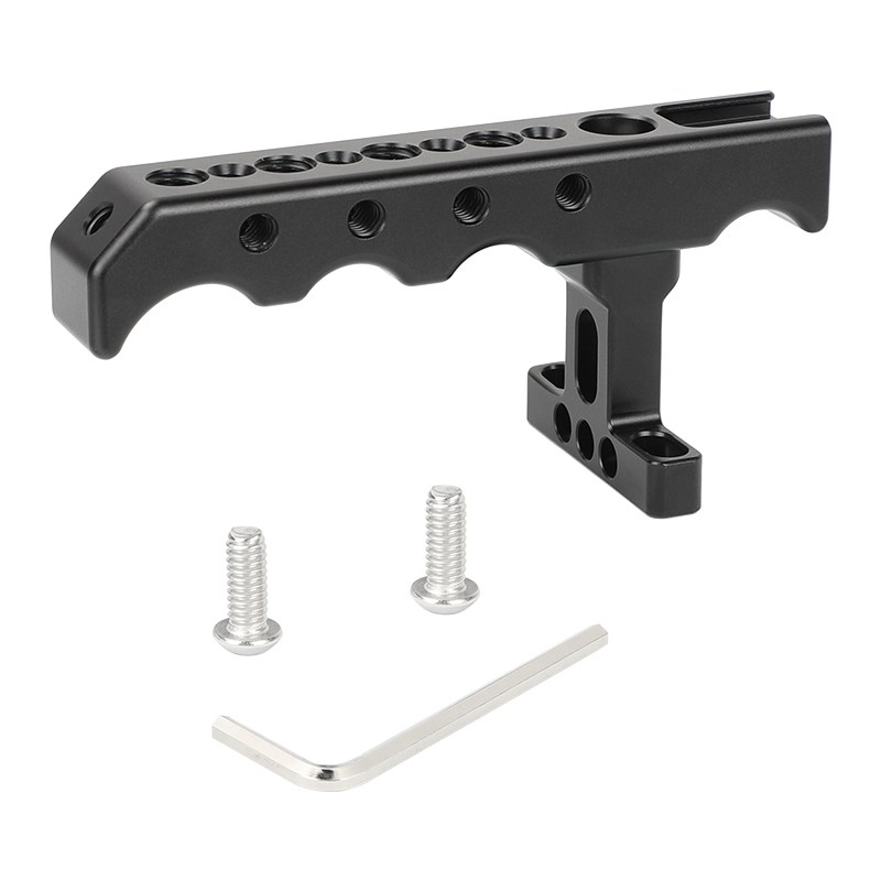 CAMVATE Universal Aluminum Top / Side Cheese Handle With Shoe Mount For DSLR Camera Cage Rig