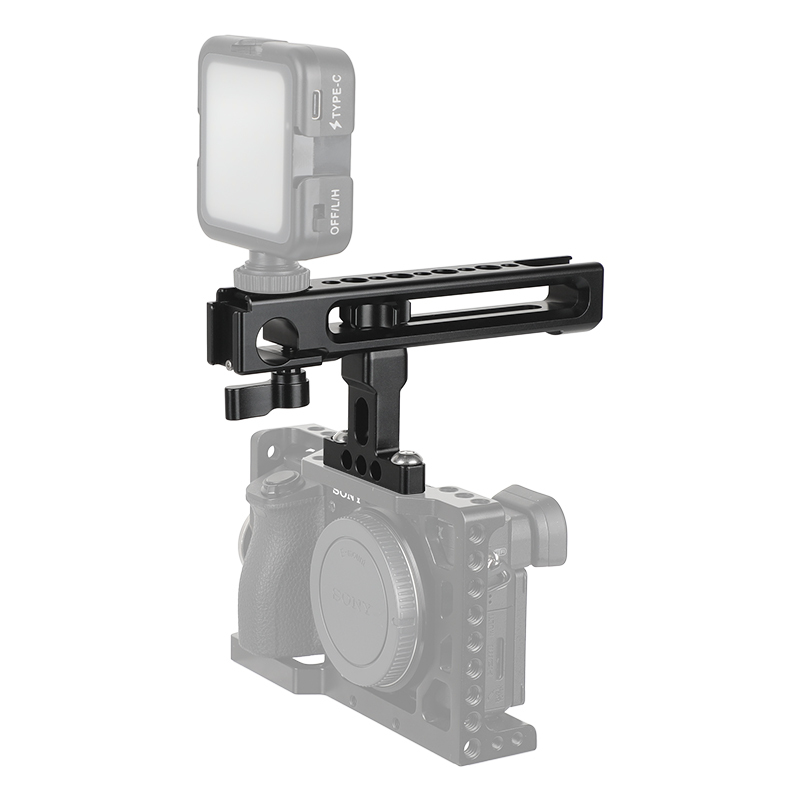 CAMVATE Aluminum Top Handgrip With Detachable Handle Seat 1/4" Mounting Points & Built-in 15mm Rod Clamp & Shoe Mount Adapters