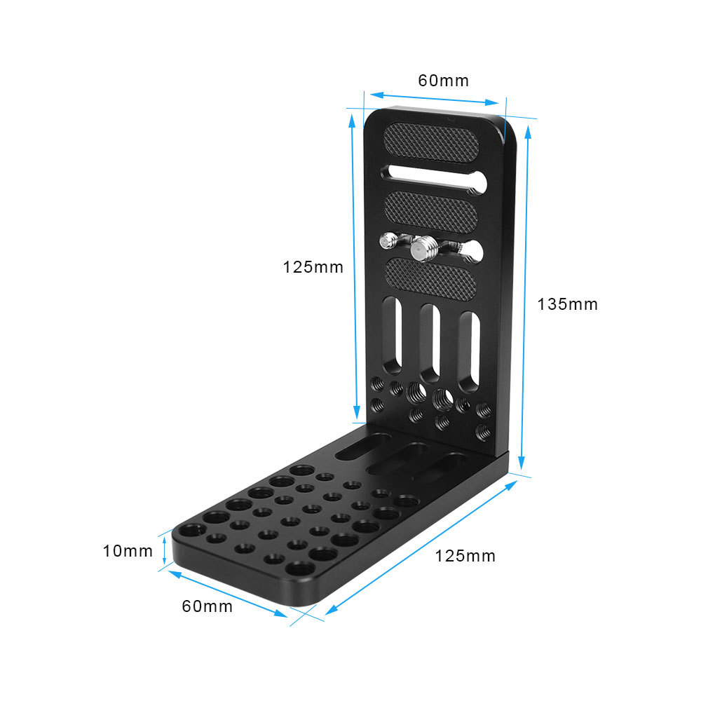 CAMVATE Double Cheese Plates L Type With 1/4" & 3/8" Mounting Points And Screw Bolts For DSLR Camera Tripod & Gimbals Stabilizer