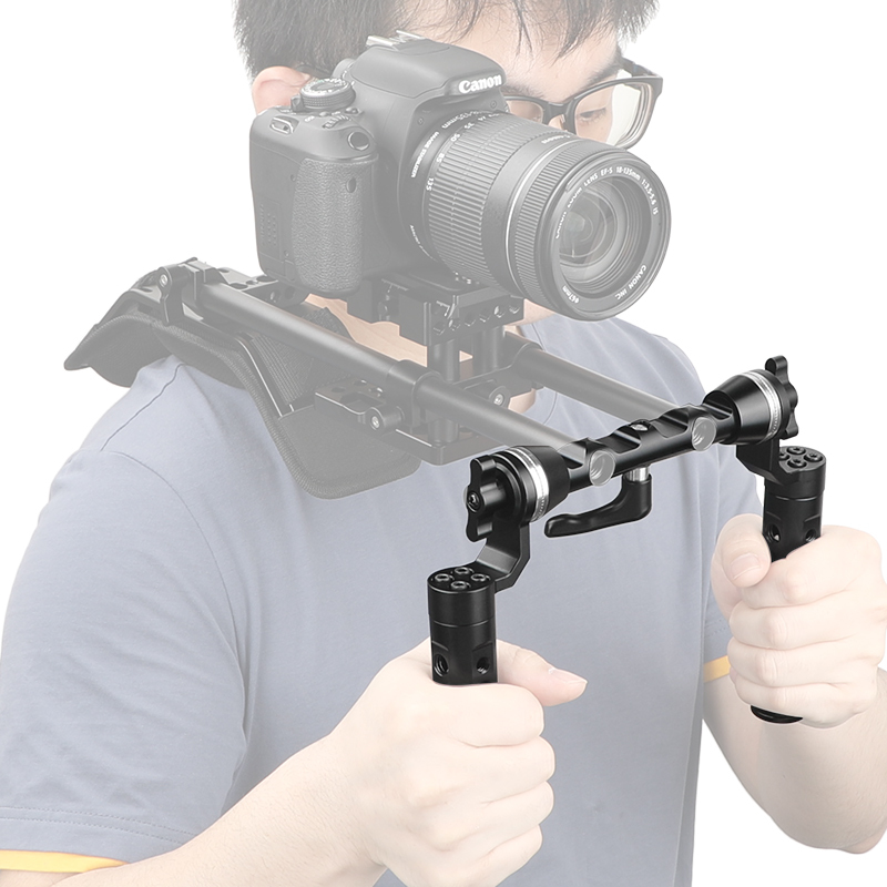 CAMVATE ARRI Rosette Handgrips Aluminium Cheese Handle With Dual 15mm Railblock For DLSR Camera Shoulder Mount Rig