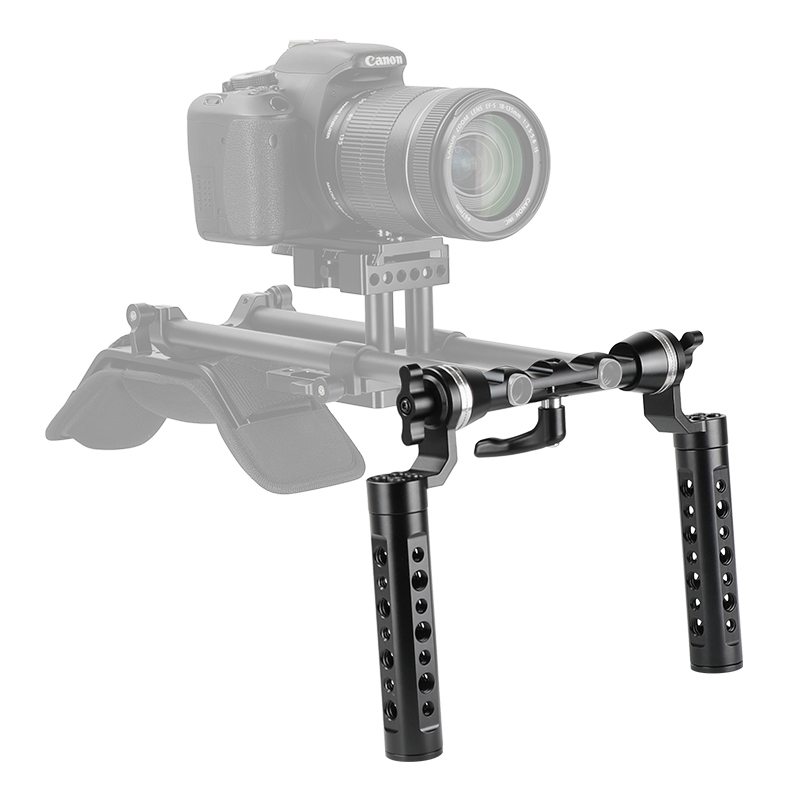 CAMVATE ARRI Rosette Handgrips Aluminium Cheese Handle With Dual 15mm Railblock For DLSR Camera Shoulder Mount Rig