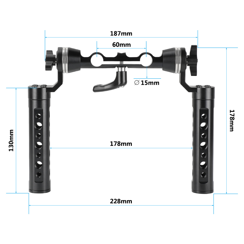 CAMVATE ARRI Rosette Handgrips Aluminium Cheese Handle With Dual 15mm Railblock For DLSR Camera Shoulder Mount Rig