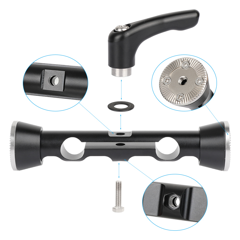 CAMVATE Dual 15mm Railblock With ARRI Rosette Connecting Mount For Handheld DLSR Camera Shoulder Mount Rig