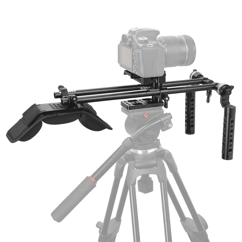 CAMVATE Handheld Shoulder Mount Rig With Manfrotto Quick Release Baseplate & Dual ARRI Rosette Aluminum Cheese Handgrip