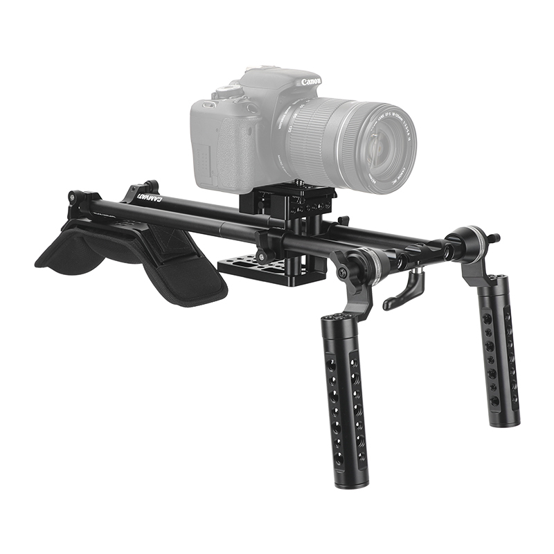 CAMVATE Handheld Shoulder Mount Rig With Manfrotto Quick Release Baseplate & Dual ARRI Rosette Aluminum Cheese Handgrip