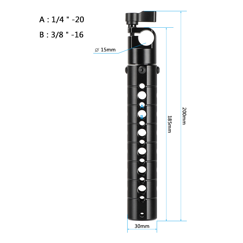 CAMVATE Aluminum Cheese Handgrip With Single 15mm Railblock Adapter For DSLR Camera Rod Supporting Rig